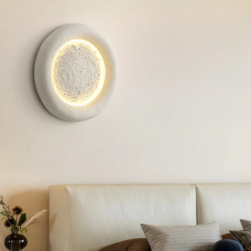 applique murale led en forme de lune avec intensité réglable en résine - vue 5 sur 8