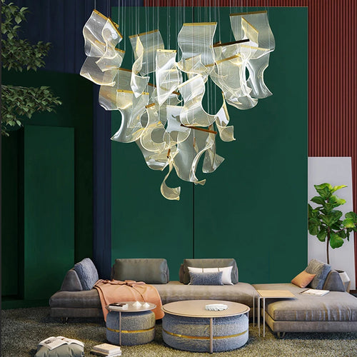 lustre en acrylique à led pour décoration intérieure élégante - vue 6 sur 14