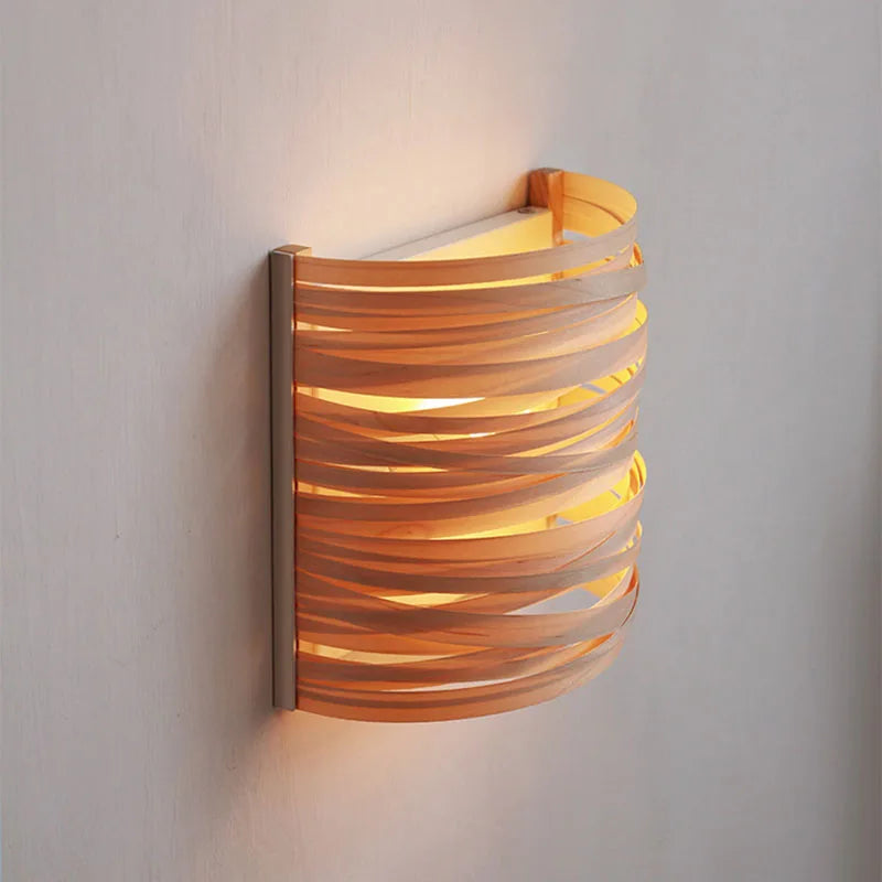 Applique murale nordique en bois demi-cercle - vue 6 sur 7