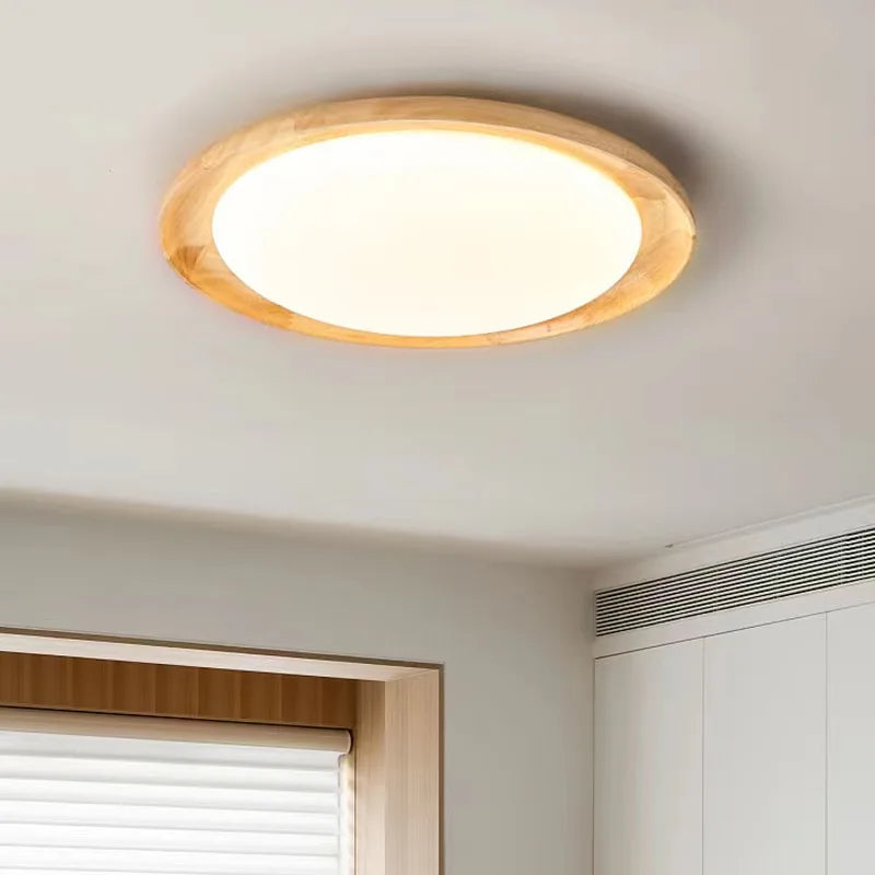 plafonnier en bois massif design wabi-sabi pour intérieur lumineux - vue 5 sur 10