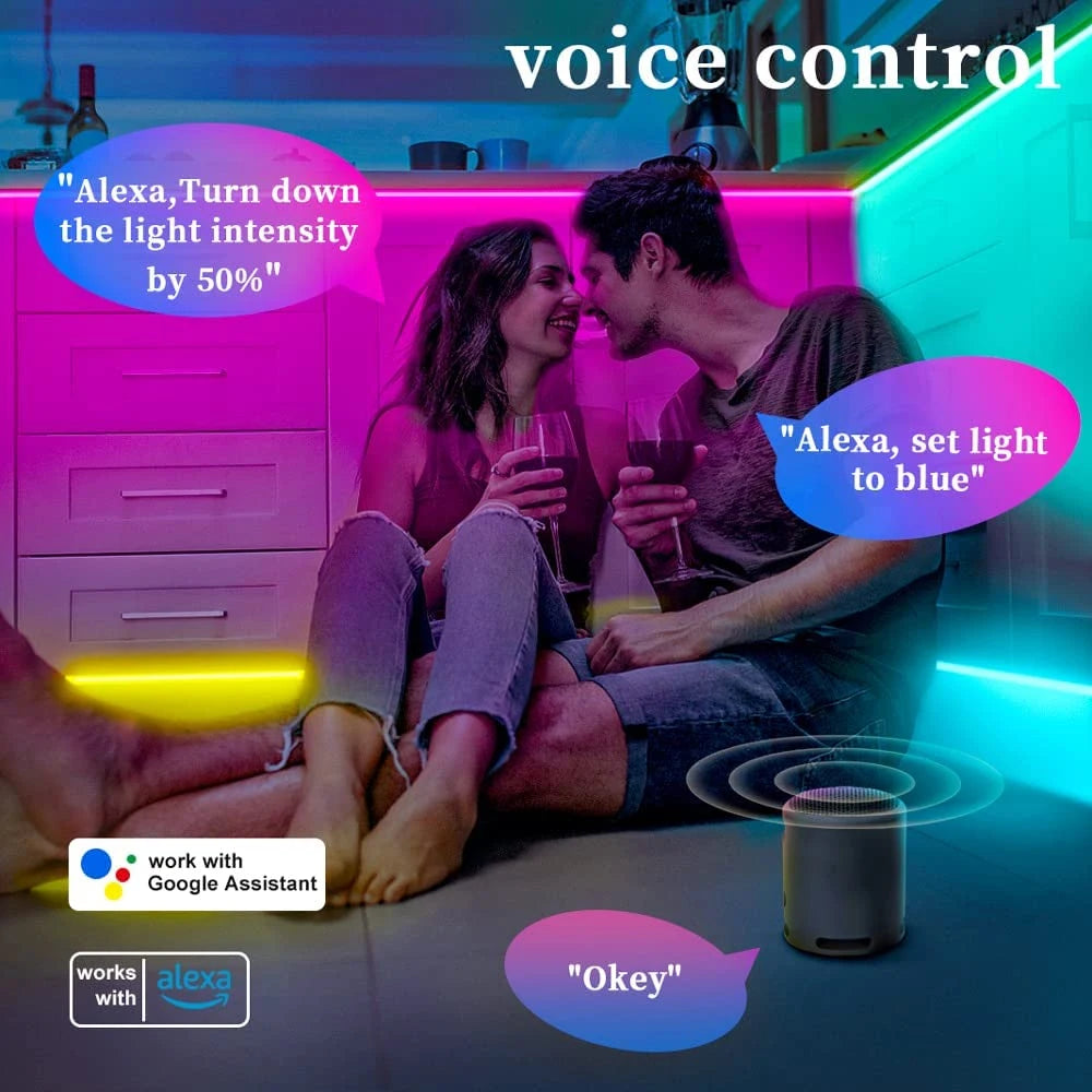 guirlande lumineuse usb noël rgbic télécommande musique étanche - vue 7 sur 6