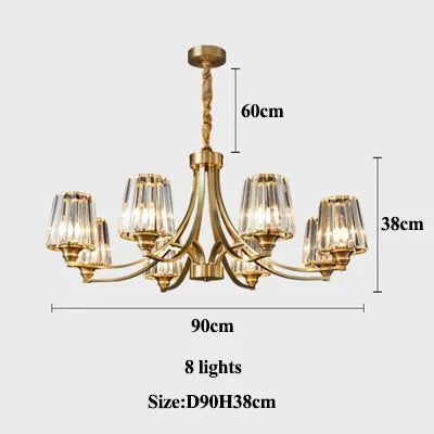 SANDYHA moderne cristal cuivre lustres nordique luxe Design intérieur décor à la maison lampe à LED pour salon salle à manger chambre - vue 10 sur 10