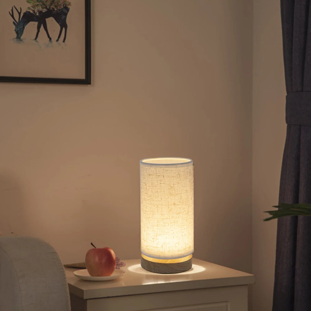 lampe de table en bois massif au style chaleureux et simple - vue 5 sur 5