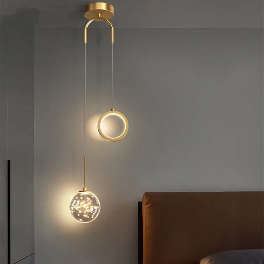 Éclairage de suspension LED moderne pour chambre à coucher chevet hôtel lampe suspendue décoration lustres entrée nordique plafonniers maison - vue 6 sur 12