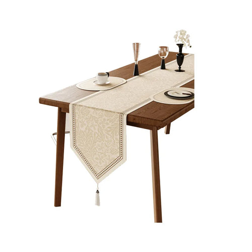 Chemin de table floral vintage style campagne vert