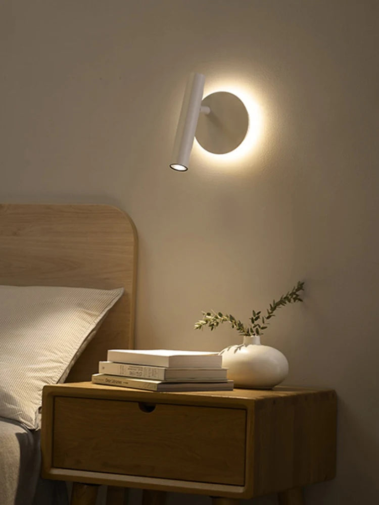 applique murale moderne minimaliste double source lumineuse rotative