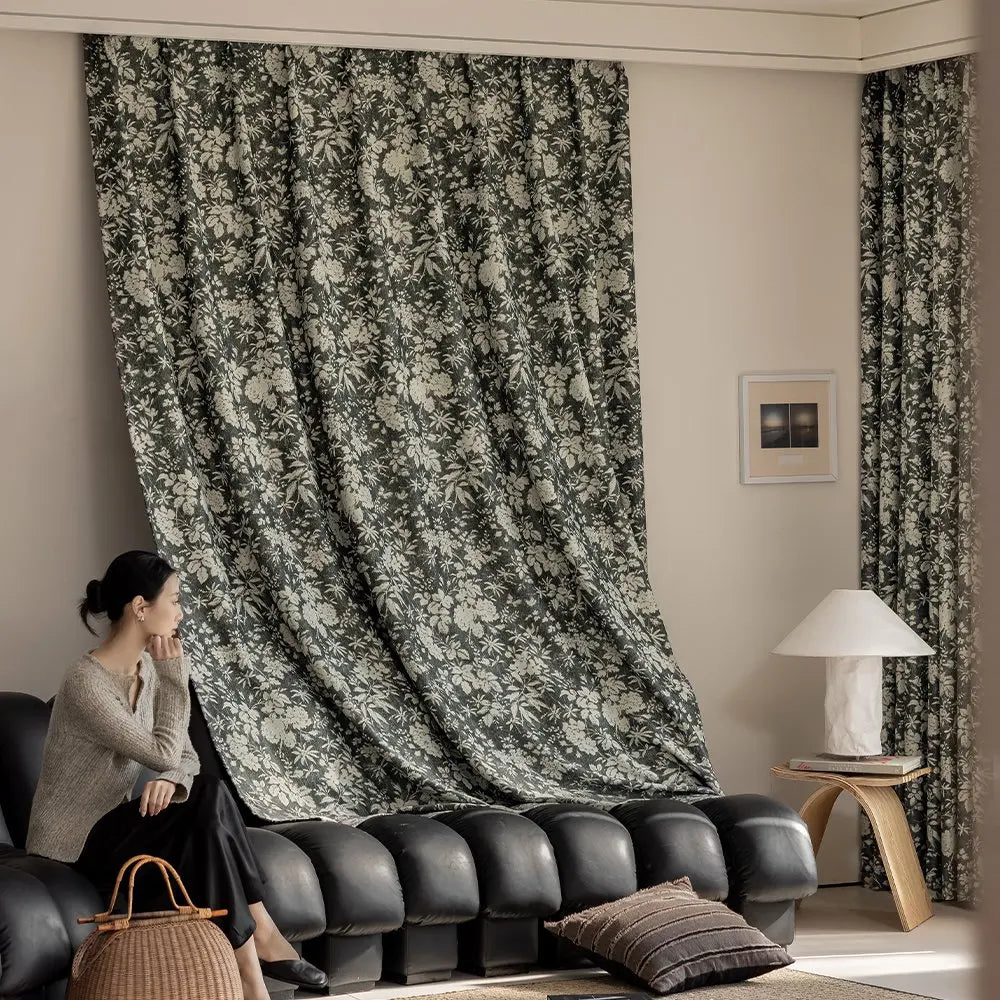 Rideau occultant floral moderne pour chambre ou salon - vue 3 sur 8