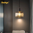 lustre rétro led en verre pour décoration intérieure