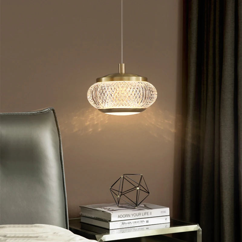 Lustre nordique ovale en cristal LED - vue 6 sur 21
