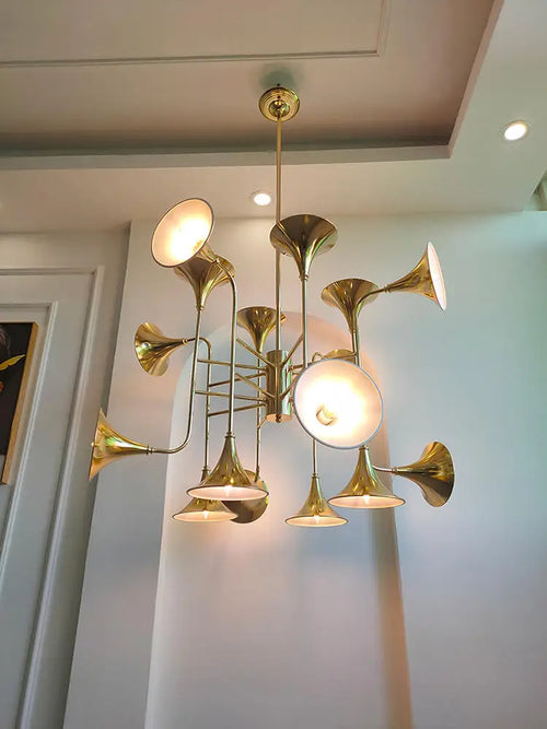 plafonnier led design corne d'or pour décoration intérieure créative