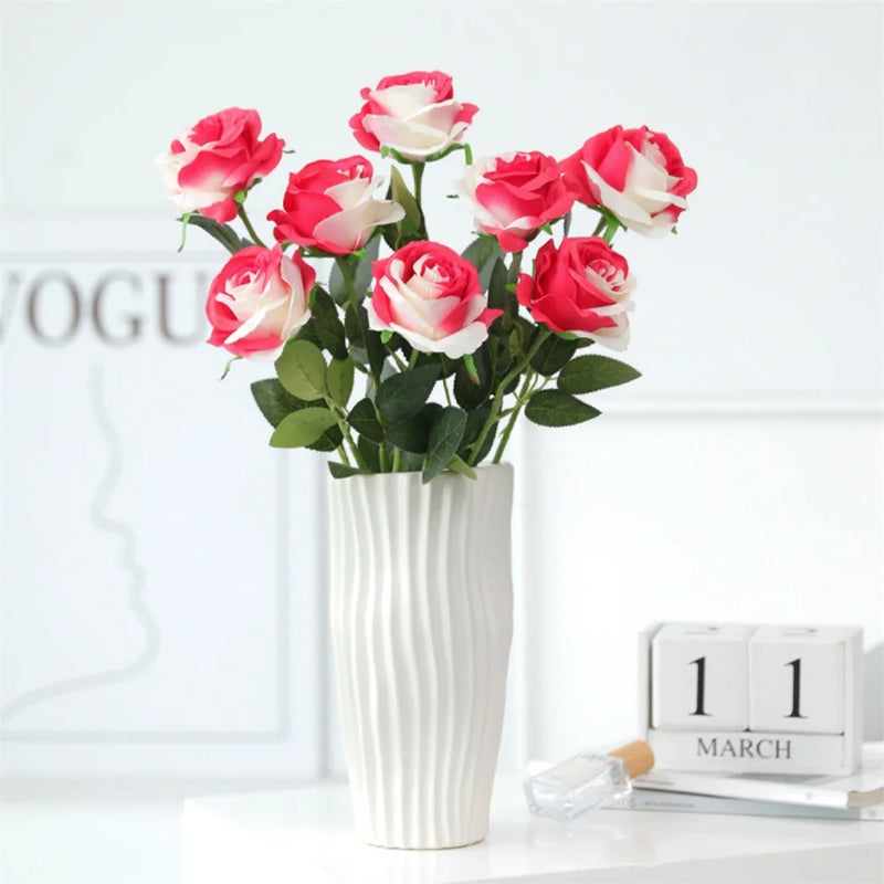 fleurs de roses artificielles en soie pour décorations romantiques