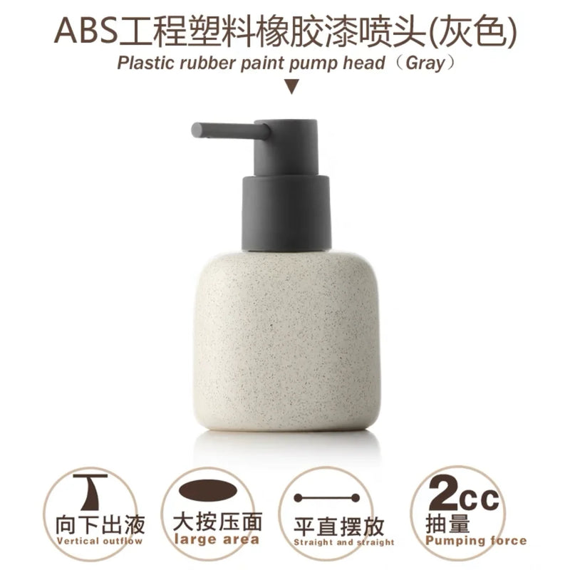 bouteille en céramique pour savon et gel douche portable