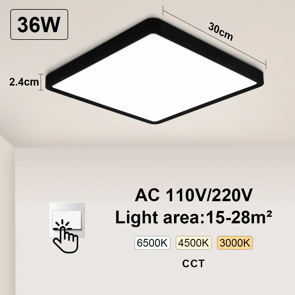 Tuya Smart LED plafonnier App commande vocale Alexa Google télécommande plafonniers carrés salon chambre éclairage - vue 12 sur 22