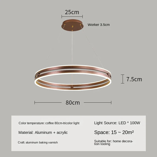 lustre circulaire moderne design créatif pour intérieur lumineux - vue 12 sur 15
