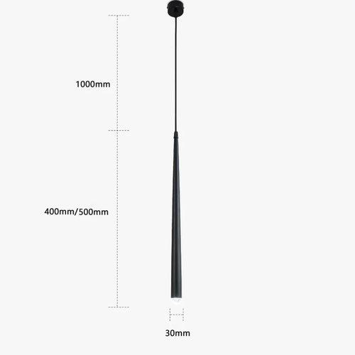 suspension conique en tube long en acrylique et cuivre pour bar et magasin