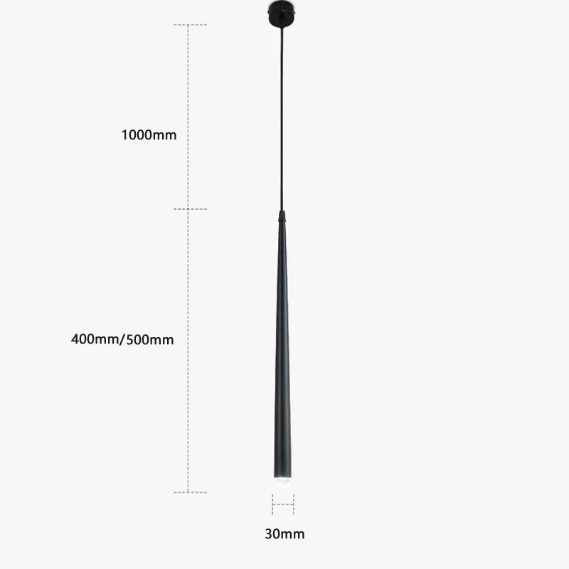 suspension conique en tube long en acrylique et cuivre pour bar et magasin - vue 5 sur 8