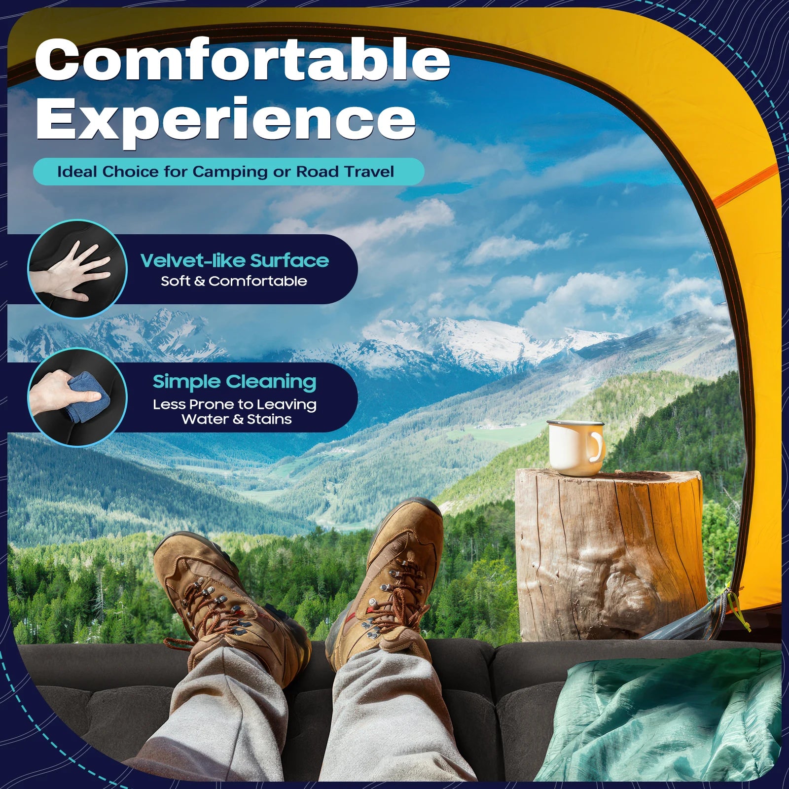 Car Mattress, SUV Car Air Mattresses, Movable, Thicker Air Bed for Travel, Camping, Outdoor Activities, Removable Inflatable Bed