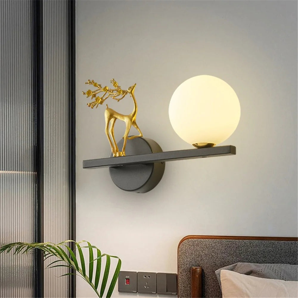 applique murale led cerf doré pour décoration artistique intérieure - vue 5 sur 8