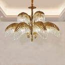 lustre en cuivre avec cristal pour décoration élégante et rétro