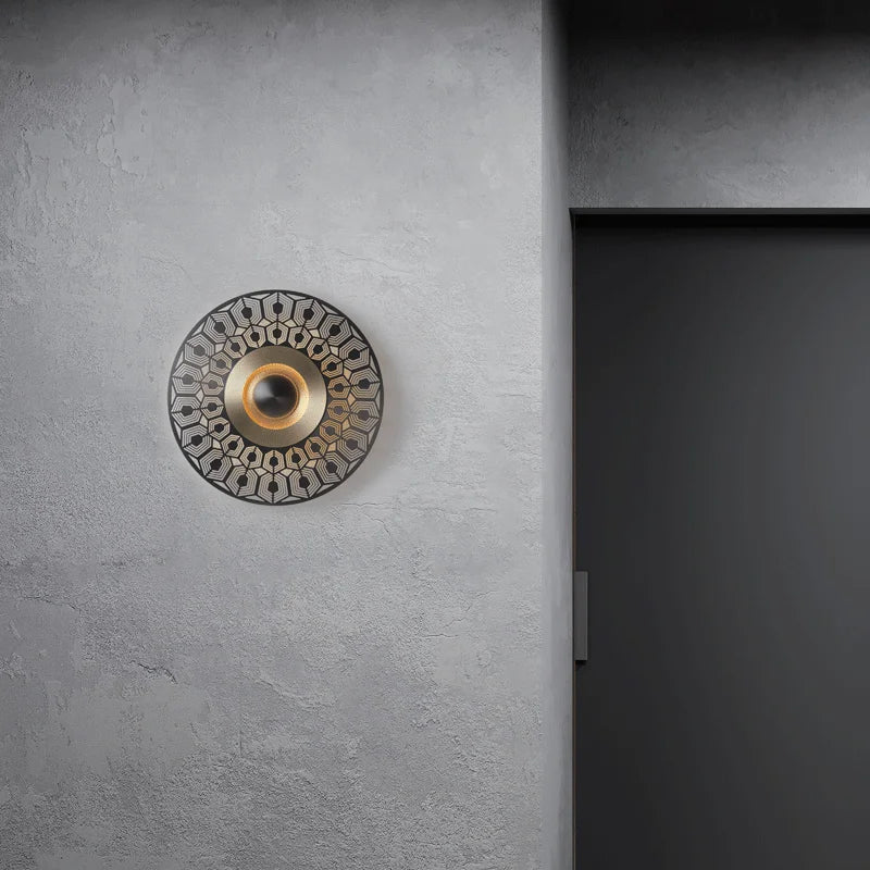 applique murale sculptée en cuivre avec lumières led sisle - vue 6 sur 12