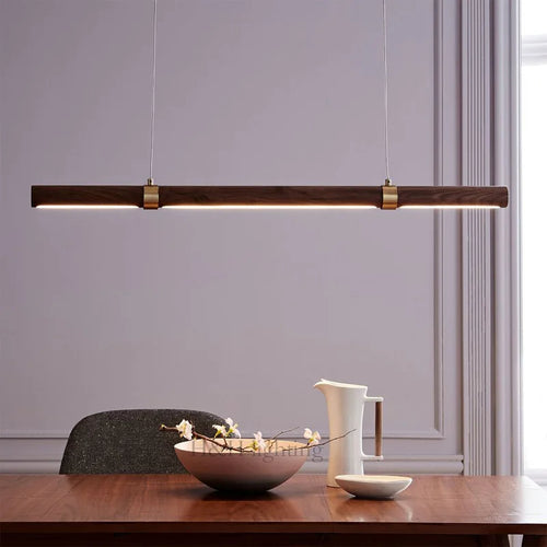 suspension LED imitation bois et métal minimaliste réglable