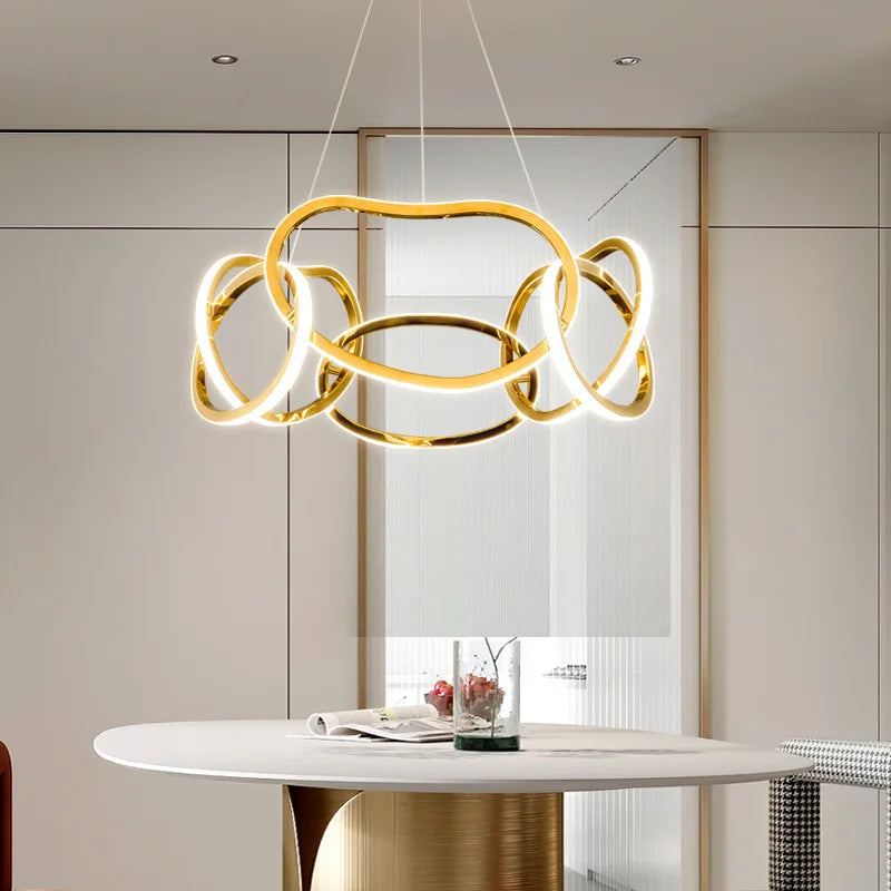 lustre moderne 	 avec lampes led suspendues en silicone - vue 6 sur 16
