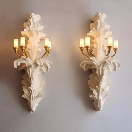 applique murale style français vintage en plâtre avec led