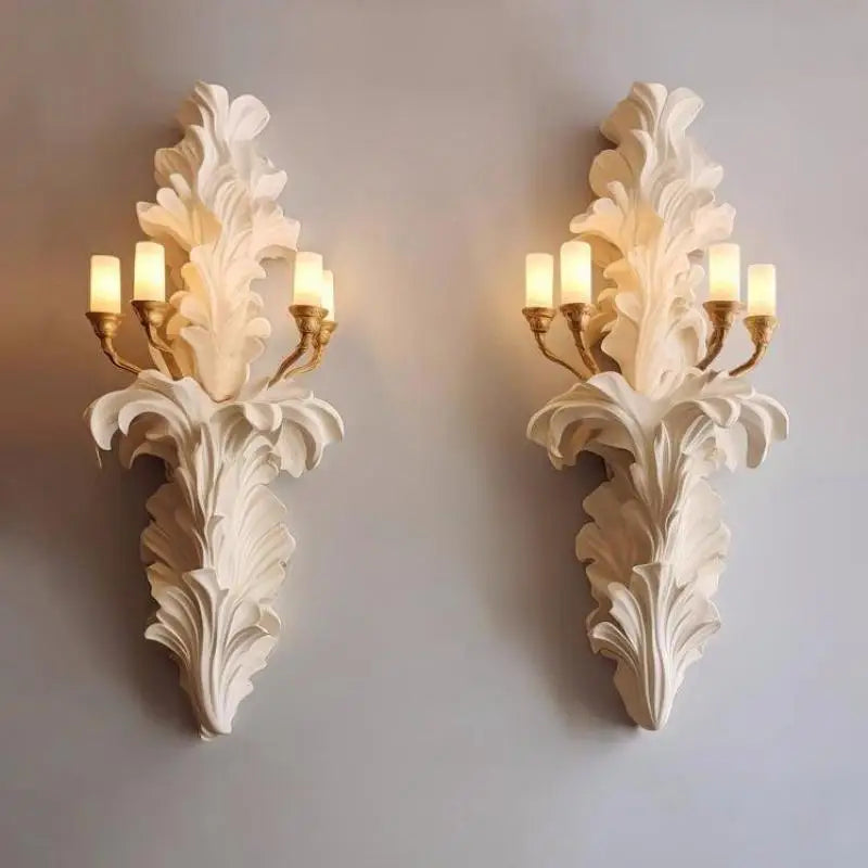 applique murale style français vintage en plâtre avec led