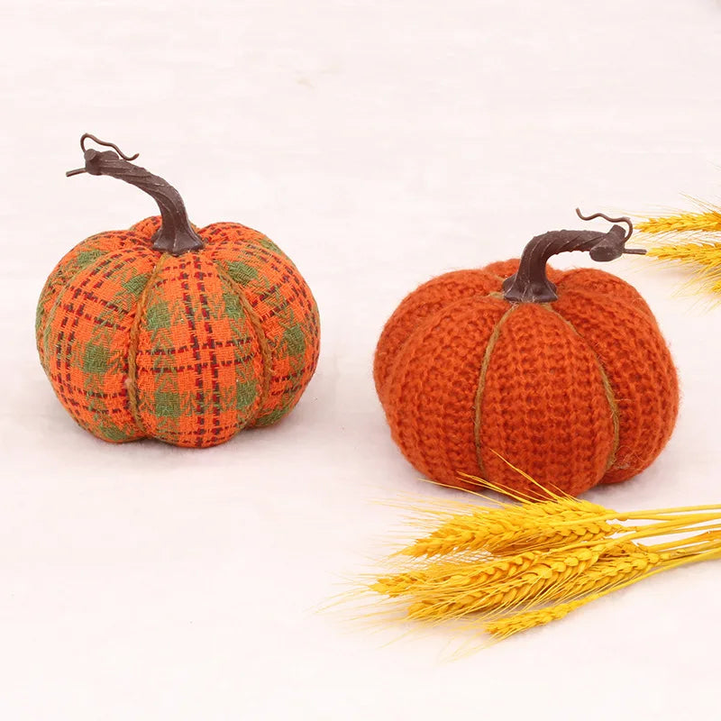 citrouilles décoratives en tissu pour halloween thanksgiving et fêtes - vue 2 sur 9