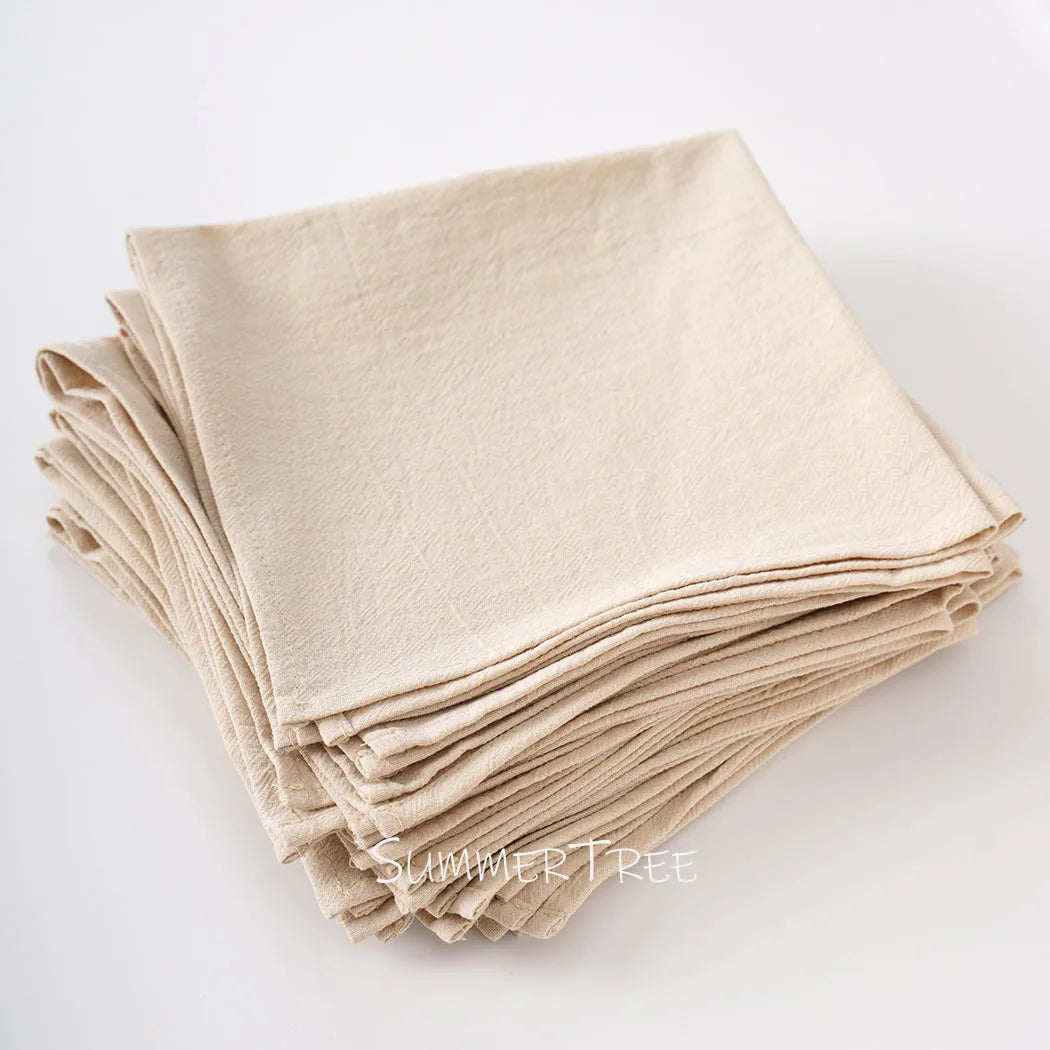 Serviette de table coton lavé lot 12 vintage - vue 3 sur 7
