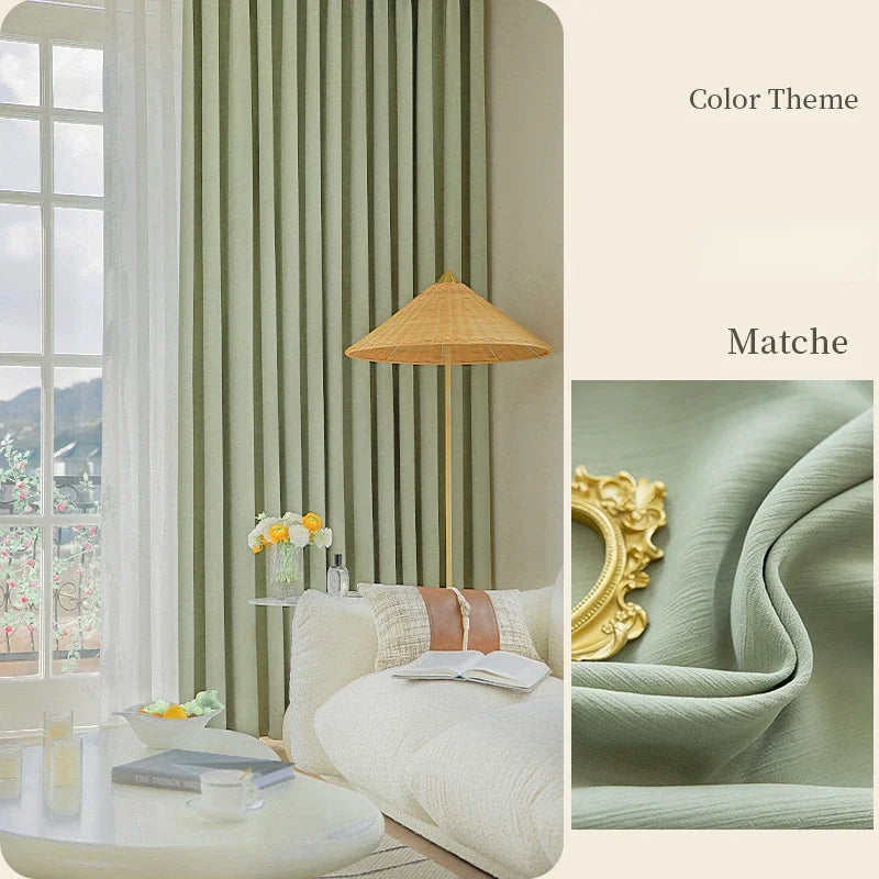 Rideau occultant moderne plissé pour salon et chambre