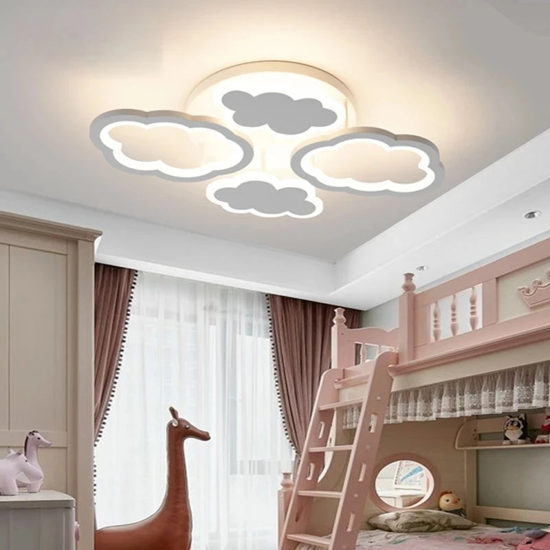 Cloud ceiling light for children's room modern minimalist decor - vue 4 sur 9