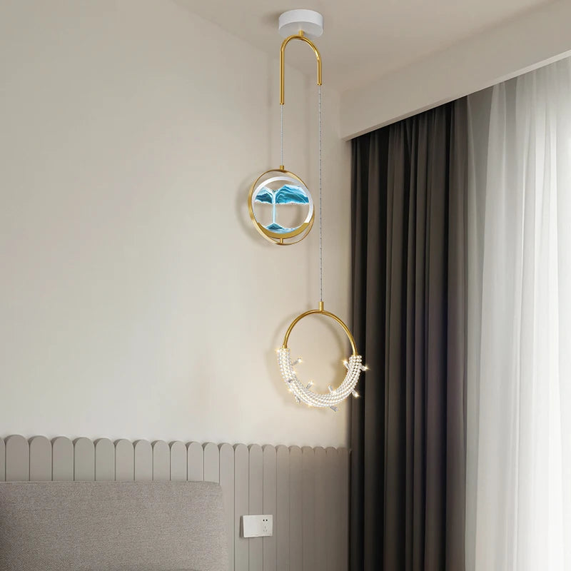 lustre créatif double tête style nordique sables mouvants - vue 5 sur 10