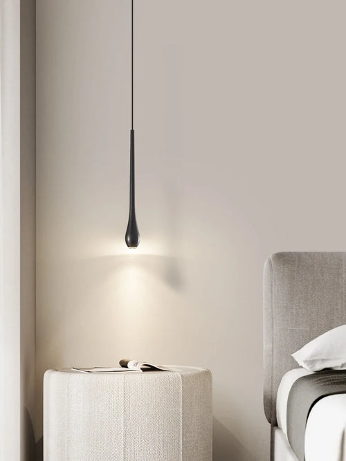 suspension moderne en forme de goutte d'eau en cuivre décoratif - vue 6 sur 10