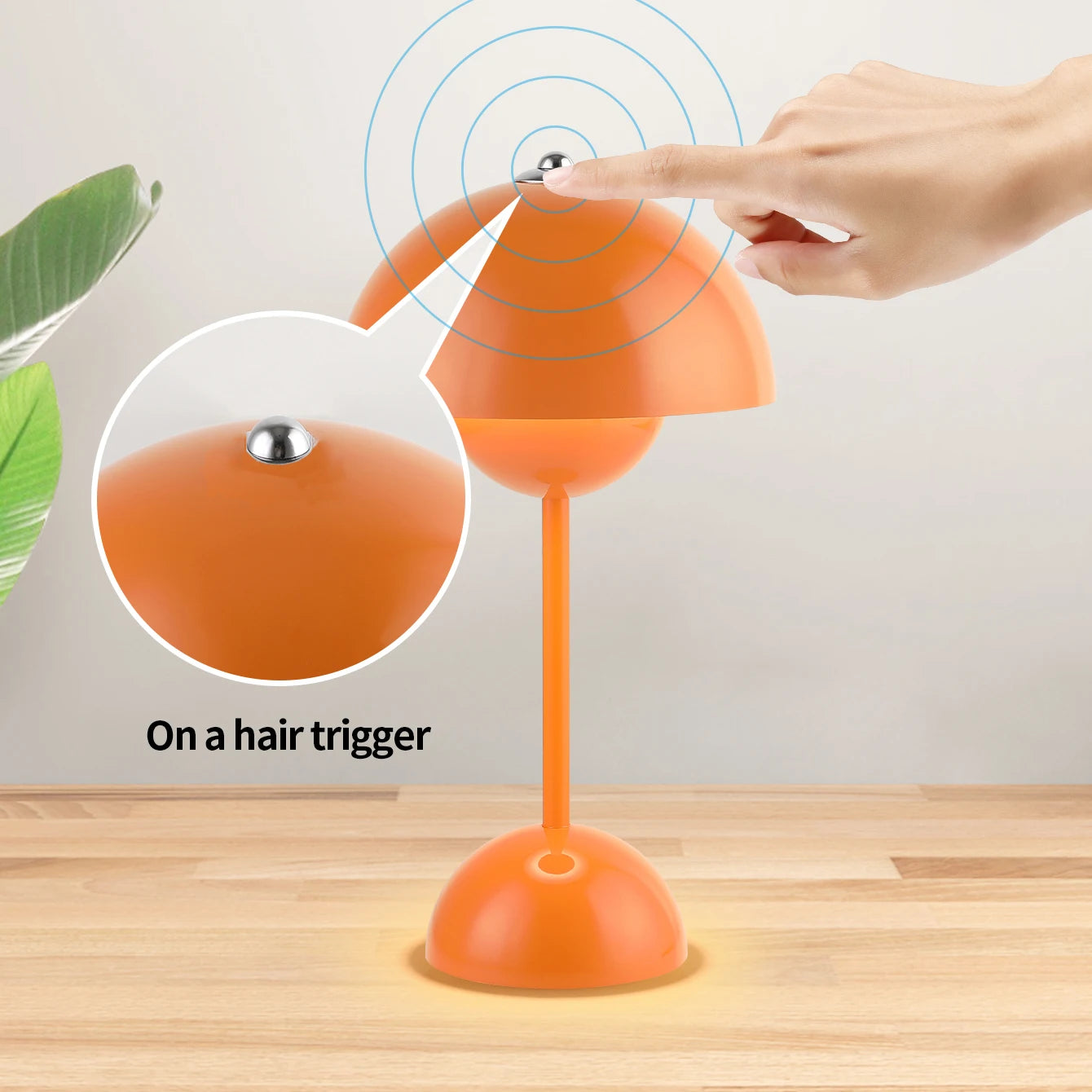 Lampe de table led nordique interrupteur tactile supérieur lampe de table de chargement USB lampe de champignon de bourgeon de fleur lampe de table décorative de table de chevet - vue 4 sur 14