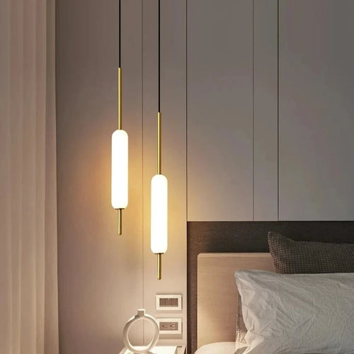 Modern minimalist nordic pendant light in metal and glass - vue 2 sur 10