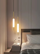 Minimalist nordic double head metal and glass pendant light