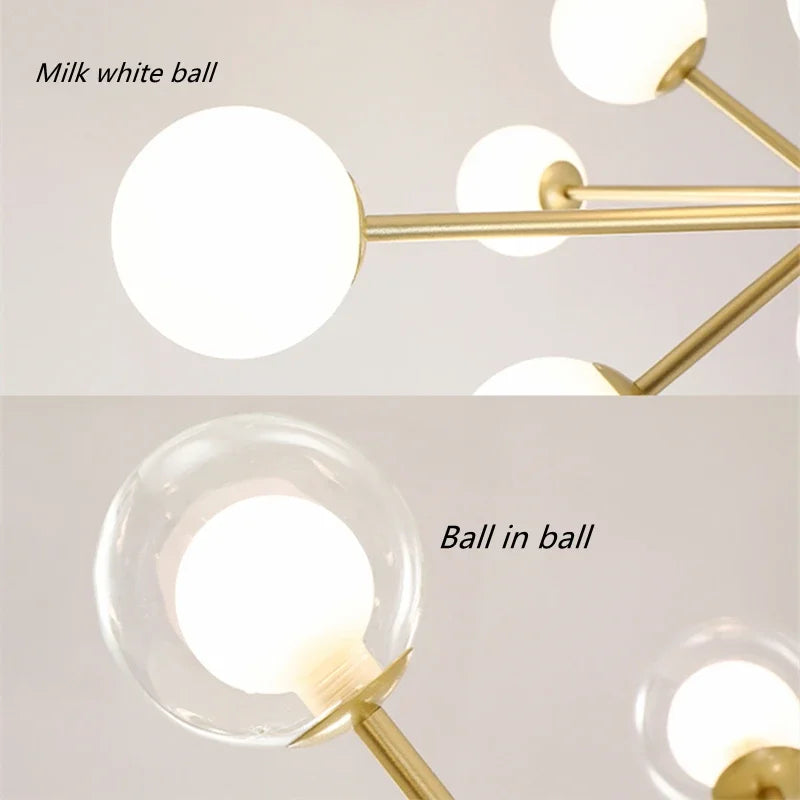 lustre en verre nordique design haricot magique décoration intérieure - vue 5 sur 14