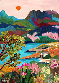 Colourful abstract landscape posters for wall decoration