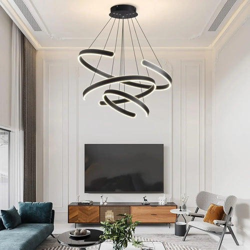 Minimalist open ring LED chandelier - vue 5 sur 5