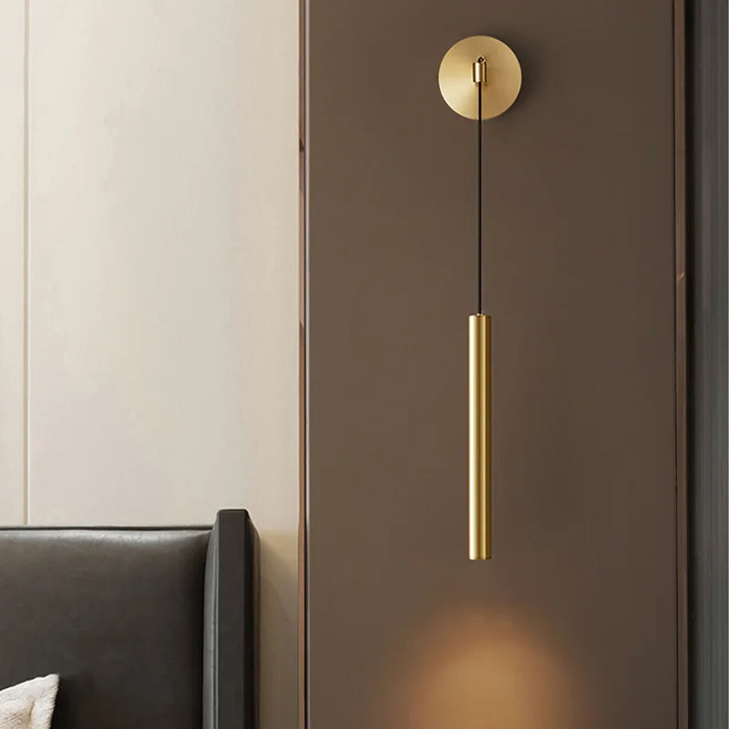 applique murale led de luxe en cuivre hauteur réglable ambiance chaude - vue 2 sur 7