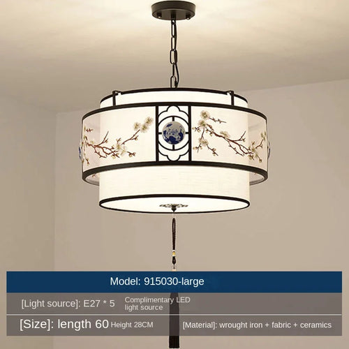 lustre rétro rond pour restaurant chinois lampe suspendue créative nouvelle collection - vue 8 sur 9