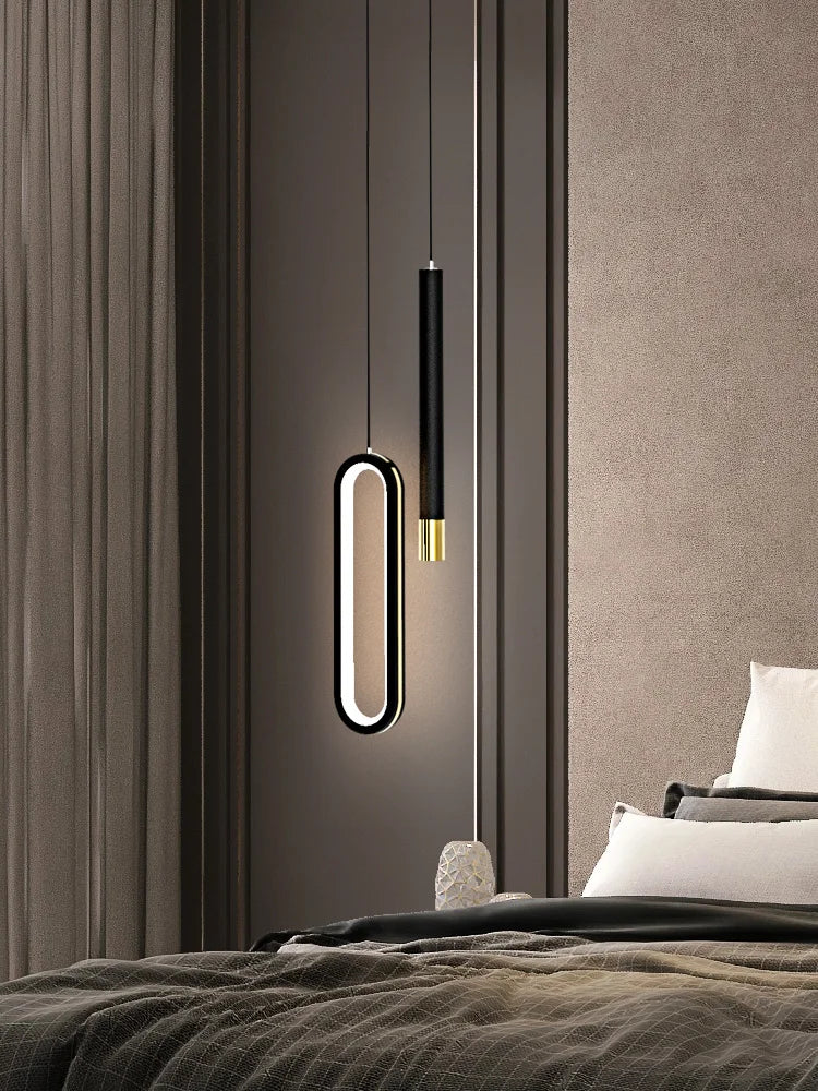 lustre moderne minimaliste nordique double tête longue ligne