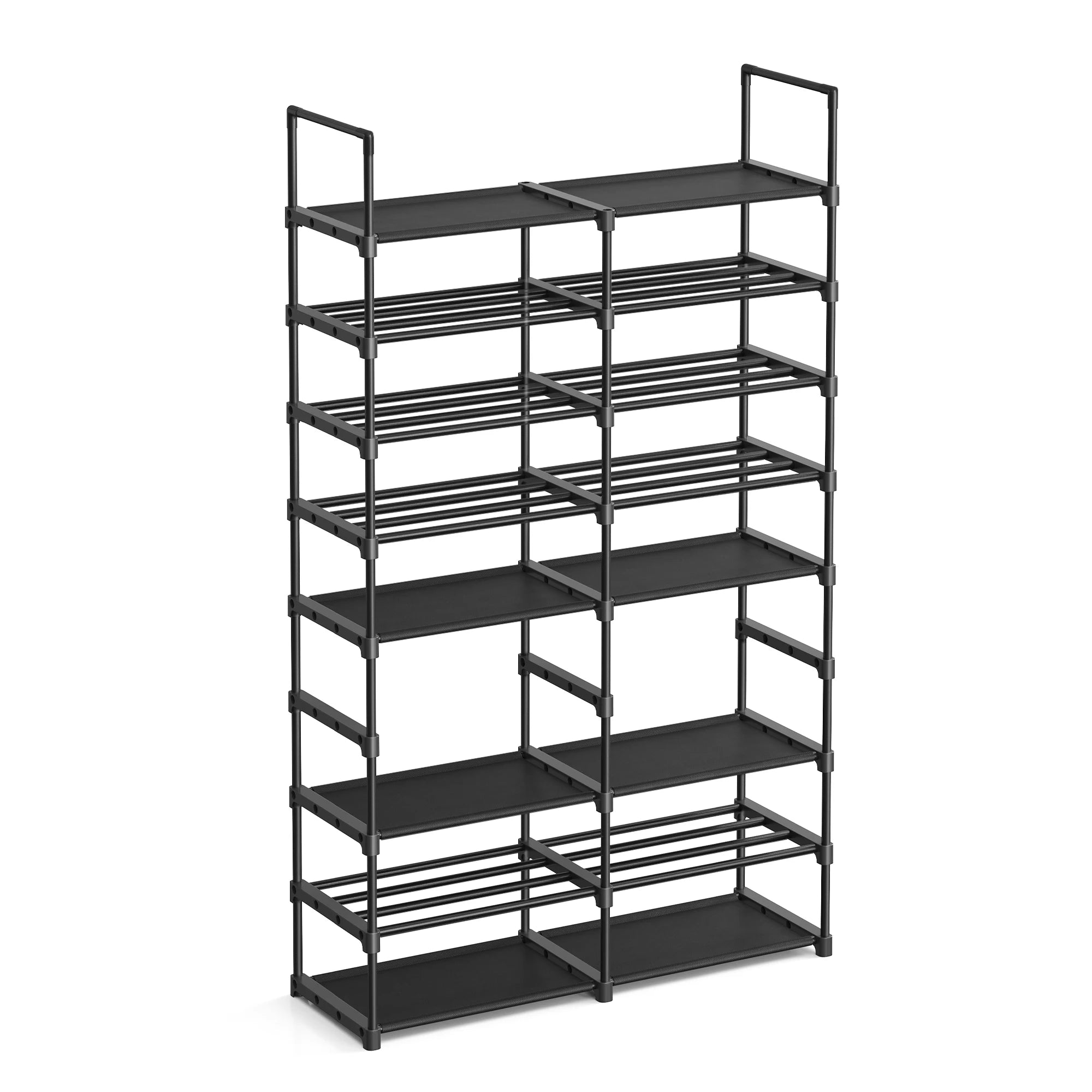 SONGMICS Adjustable Shoe Rack, 8-Tier Shoe Organizer, Shoe Storage Shelf, Steel Tubes and Non-Woven Fabric, Holds up to 32 Pairs