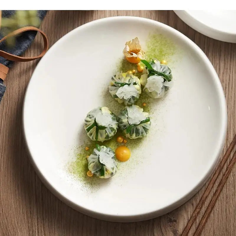 Assiettes céramique rondes style japonais pour repas - vue 4 sur 8