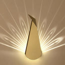 Nordic minimal wooden LED wall light peacock design