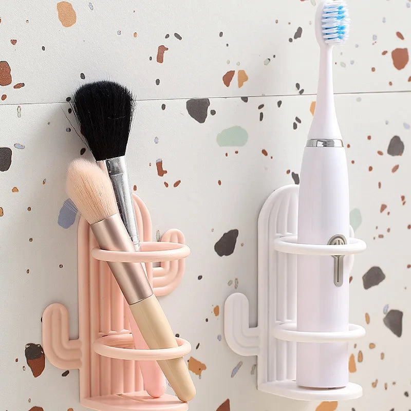 porte-brosse à dents cactus mural pour salle de bain et maquillage - vue 4 sur 10