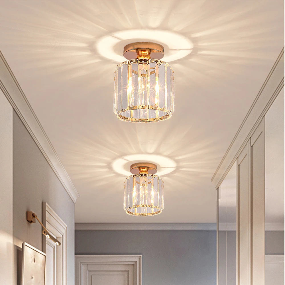 lampe de luxe en verre cristal lustre plafond industriel moderne - vue 7 sur 15