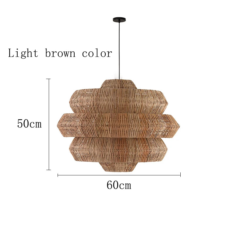 Lampes bohème créatives en rotin - vue 13 sur 14