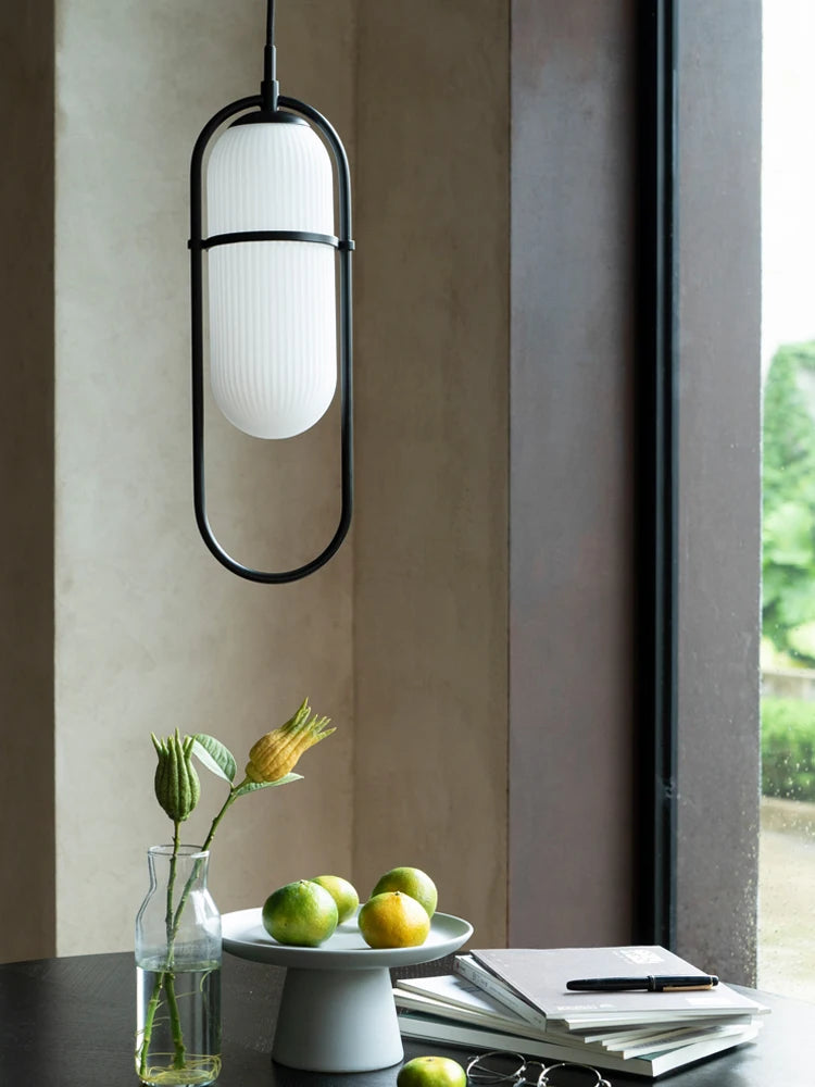 lustre industriel moderne en verre et métal pour décoration intérieure - vue 5 sur 8